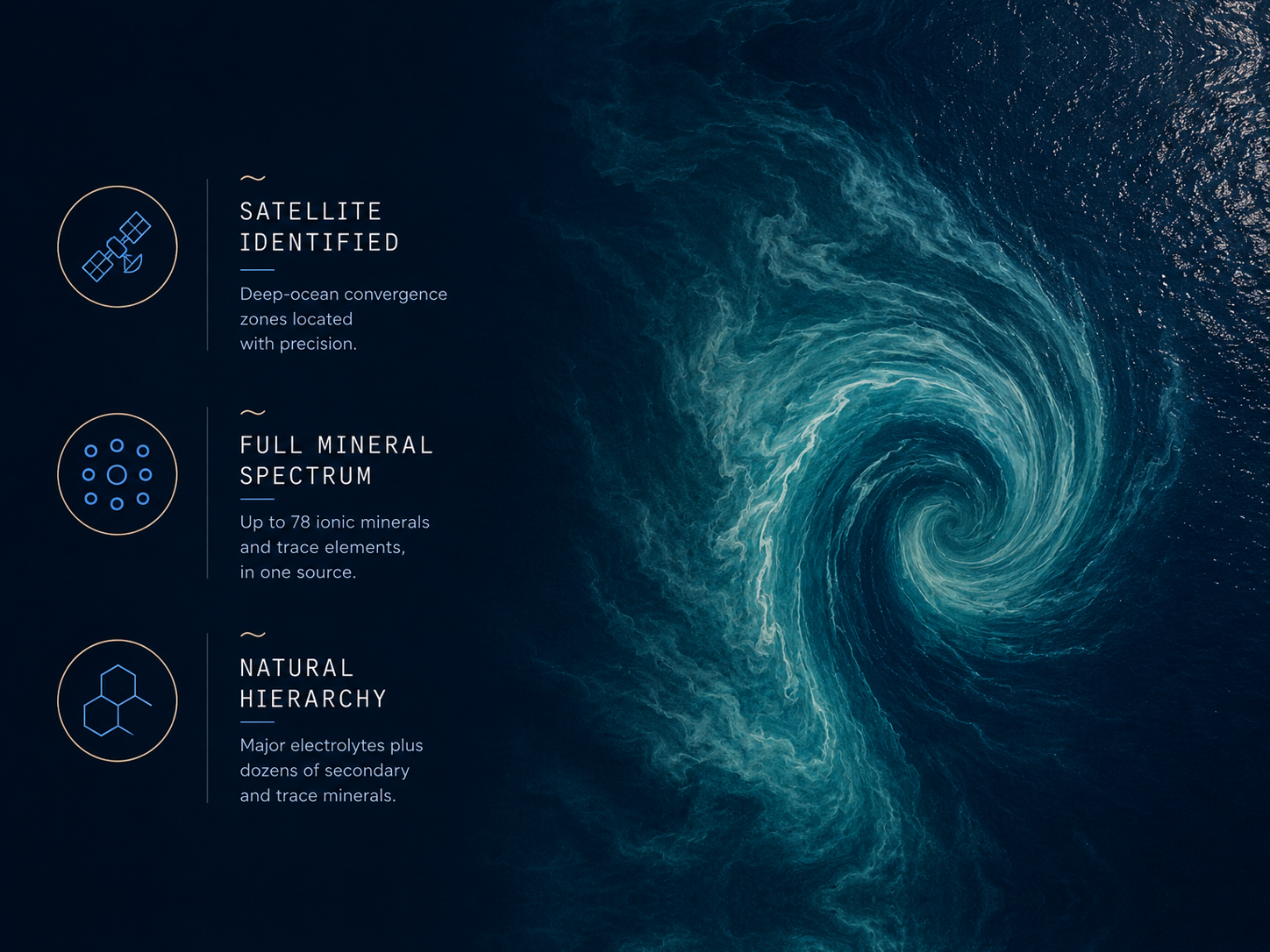 Seaonic's satellite-identified ocean source and full natural mineral spectrum